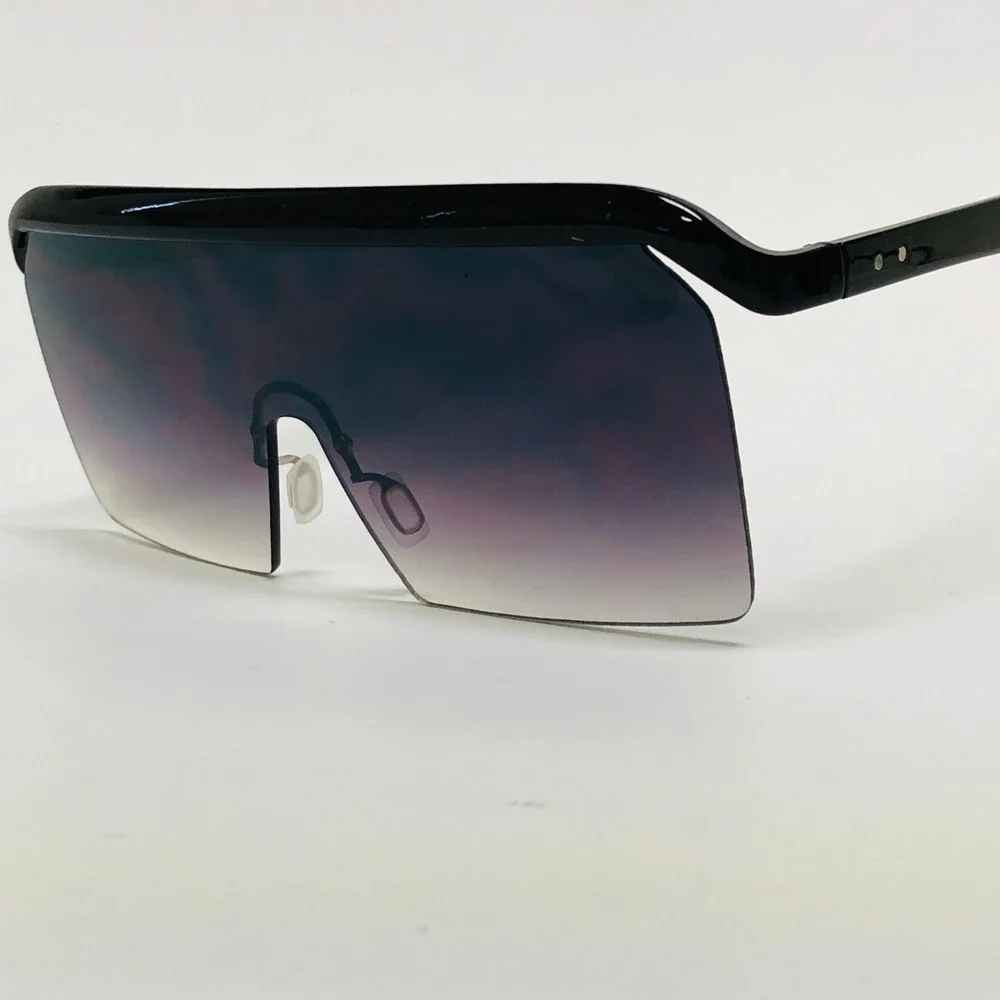 Shield Sunglasses Oversized Rimless Visor One Piece Lens‎ Fashion Shades Gafas